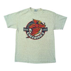 Vintage Y2K Iowa State Cyclones Graphic Tee Cy The Cardinal 50 50 Blend Shirt M